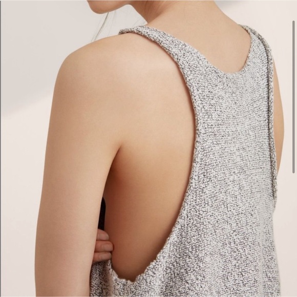 • Aritzia / Community Line • Women’s Ambrose Knit Tank Top Black White Marled Sm - Picture 2 of 6